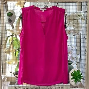 Chaus NY Magenta Pink Sleeveless V Neck Tunic L